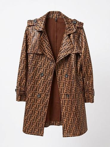 tek pencek: Palto, Fendi, L, rəng - Qəhvəyi — 1