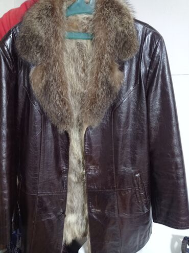 кожаная мужская куртка: Куртка 5XL (EU 50), цвет - Коричневый