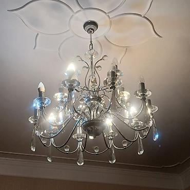 led isiqlari: Çılçıraq, 10 və daha çox lampa, Xrustal — 1