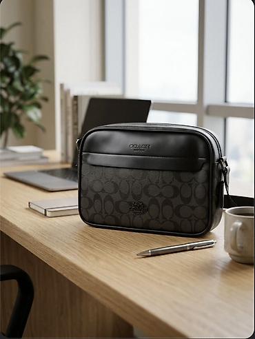 boston: Мужская сумка COACH New York, черная Барсетки хорошего качества — 2