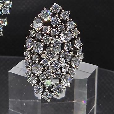 Ювелирные изделия: В комплекте: Кольцо, Серьги, Swarovski, Серебро, 925 проба — 2
