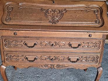 Stilski radni stolovi: Drveni pisaći biro/sekreter u klasičnom stilu - Masivno drvo u toploj — 2