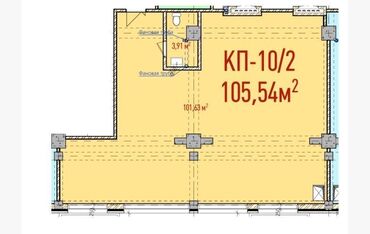 Продажа квартир: Продаю Офис 105 м², Без ремонта, Без мебели, Многоэтажное здание, 2 этаж