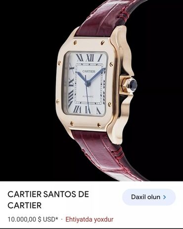 saat qiymətləri: İşlənmiş, Qol saatı, Cartier