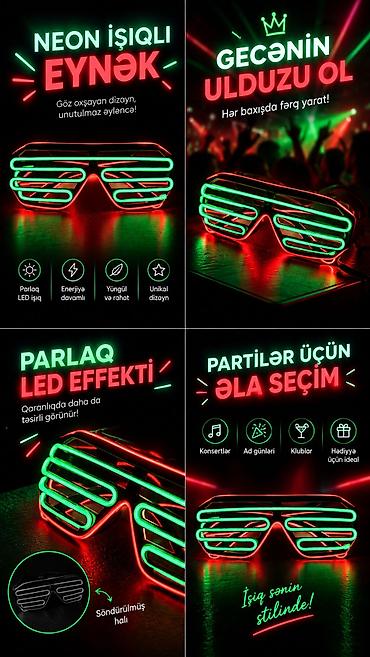 acqı: Neon işıqlı eynək – diqqət çəkən dizayn, unudulmaz əyləncə! — 1