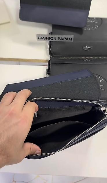 Çantalar: Lacoste kişi əl çantası - Material: teksturələnmiş sintetik dəridən — 5