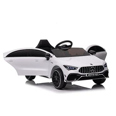 decije pesme: Mercedes-Benz AMG CLA 45 – dečiji automobil na akumulator, beli (šifra — 2