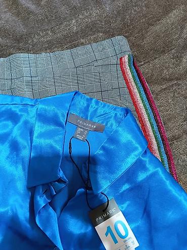 satenske haljine svecane: Komplet – satenska košulja + karirane pantalone sa šljokičastim — 8