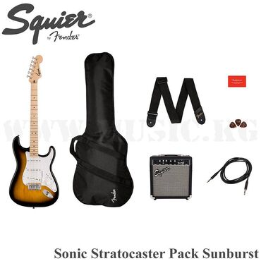 Наушники: Гитарный комплект Squier Sonic Stratocaster Pack 2-Color Sunburst