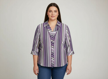 bluzki czarne plus size: Andrea, Жіноча блуза, розмір 3XL