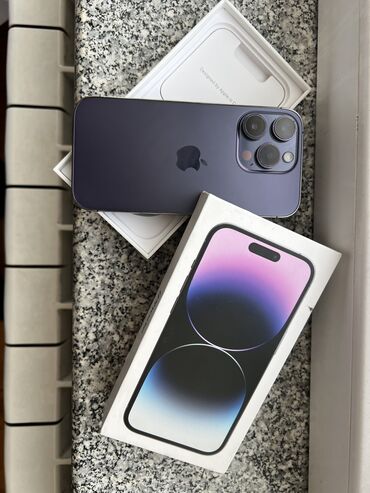 iphone ikinci el: IPhone 14 Pro, 128 GB, Deep Purple, Zəmanət, Simsiz şarj, Face ID