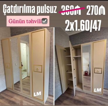 Asılqanlar: Açılan, 3 qapılı Düz dolab, Qarderob, paltar dolabı
