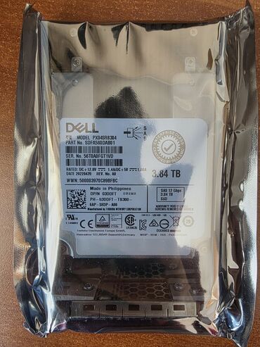 hdd для серверов sas (scsi): Твердотельный накопитель (SSD) Dell Enterprise Class объемом 3.84 ТБ