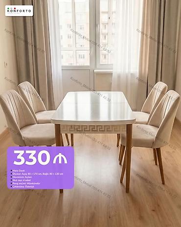 Masa dəsti – 330 ₼ - Masa mexanizmi: açılan - Ölçülər: açıq 80×170