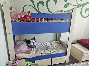 2х yarus çarpayı: Uşaq iki mərtəbəli çarpayı - Rəng: mavi/krem - Karkas: MDF/LDSP — 3