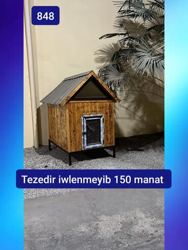 Heyvanlar üçün mallar: Məhsul: Taxta it evi Xüsusiyyətlər: - Material: laklanmış taxta