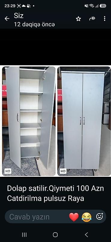 İki qapılı dolab - Rəng: boz - Materiaal: MDF/LDSP tipli laminat lalafo.az -da İki qapılı dolab - Rəng: boz - Materiaal: MDF/LDSP tipli laminat