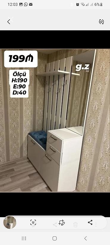 asma guzgu: Dəhliz üçün çoxfunksiyalı asma askılıq və şkaf dəsti - Ölçü: H 190 — 1