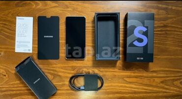 samsung televizor: Samsung Galaxy S21 5G, 128 GB, rəng - Qara, Sensor, Barmaq izi, Simsiz şarj