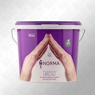 Акриловая краска, Alina Paint Norma Arctic, Для стены, цвет - Белый, 7 кг, Матовая, Моющаяся
