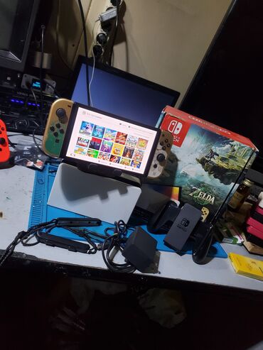 нинтенда свитч: Nintendo Switch oled 64гб+128гб чипованный (прошитый) zelda edition