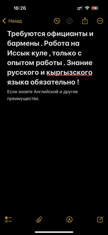 кафе на иссык куле: Талап кылынат Официант 3-5 жылдык тажрыйба, Төлөм Бир айда эки жолу