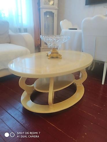 teze mebel: Oval masa, Açılmayan, Təkərsiz, MDF, Zəmanətsiz — 1