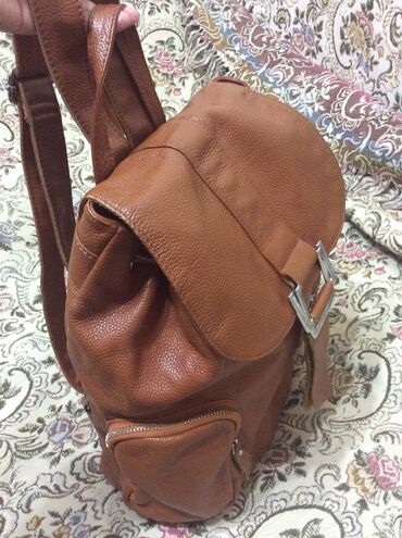 Rukzaklar: Стильный рюкзак из натуральной кожи, цвет рыжий, в отличном состоянии — 8