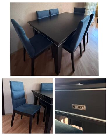 Mətbəx mebeli: Stol,6 stulla satılır 350 azn.İstikbal firması. Stol açılır.Dəst çox