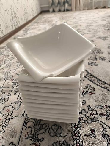 dish sets: Набор белых сервировочных тарелок из жаропрочного стеклокерамического — 3