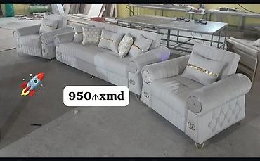 klassik divan: 3 parçalı yumşaq mebel dəsti - Tərkib: 1 böyük divan + 2 ədəd kreslo — 1