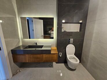 Digər tikinti materialları: Müasir üslubda hazırlanmış bu hamam otağı dəsti, funksionallığı və