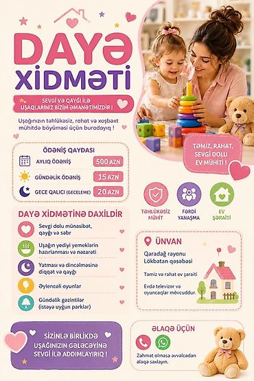 daye iwleri: Daya xidməti – sevgi və qayğı ilə! Xidmətin mahiyyəti: - Uşaqlar üçün — 1