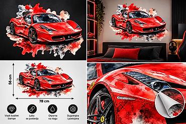 lil solid 2.0 wit lampje: Ferrari 458 Italia Zidna Nalepnica 78x56 cm - 2892 Ferrari 458 Italia — 3