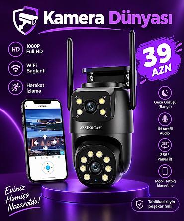 Видеонаблюдение: Təhlükəsizlik kameraları 📹 SZSINOCAM 2 Linzalı Wi-Fi Təhlükəsizlik — 1