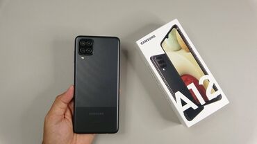 samsung gt e1360: Samsung Galaxy A12, 64 GB, rəng - Qara, Sensor, İki sim kartlı, Face ID