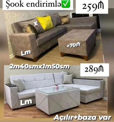 Divanlar: Künc divan, Yeni, Açılan, Bazalı, Parça, Şəhərdaxili pulsuz çatdırılma