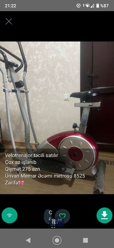 Digər trenajorlar: Trenajorlar qacis aparatlari idman aletleri sekillerde qiymet məlumat — 15