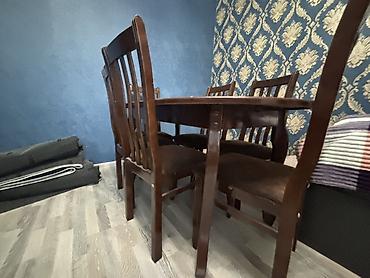 Yemək otağı dəsti – oval masa və 6 ədəd stul satılır vəziyyəti əladır