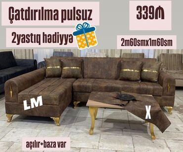 bazalı divan: Угловой диван, Новый, Раскладной, С подъемным механизмом, Ткань, Бесплатная доставка в черте города