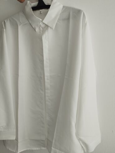 платье рубашка с коротким рукавом: Рубашка 3XL (EU 46), цвет - Белый