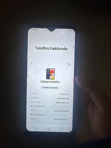 samsung note 11: Samsung Galaxy A13, 64 GB, rəng - Qara, Qırıq — 6