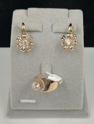 Bijuteriya dəstləri: Xuping M&L bijuteriya kolleksiyası – zərif qızılı rəngdə sırğalar — 2