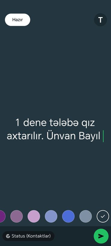 Tək qadın ya tələbə axtarılır