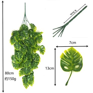 Süni güllər: Süni asma yaşıl bitki bəzəyi - Material: yüksək keyfiyyətli plastik — 8