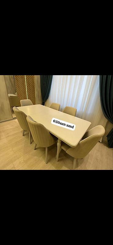 стол стул для зала: Qonaq otağı və yemək sahəsi üçün zərif masa-stul dəsti. Şəkillərdə — 4