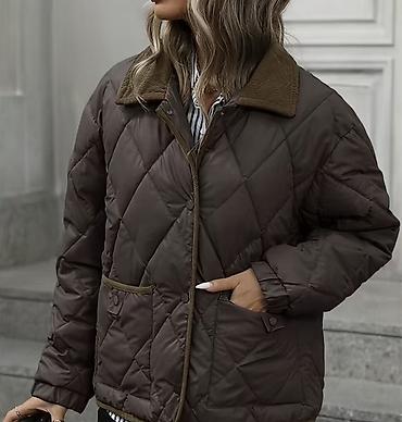 sabah dortmund bilet: Qadınlar üçün quilted qış gödəkçəsi - Rəng: tünd qəhvəyi - Dizayn — 3