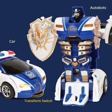 sanke za decu: Transformers policijski auto - robot • Materijal liven pod