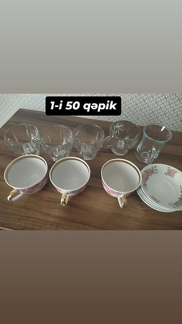Qab-qacaq və mətbəx ləvazimatları: Çay dəsti, rəng - Ağ, Şüşə, 1 nəfərlik — 2