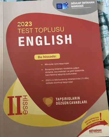 ingilis dili 6 sinif pdf: 2 ci hissə ingilis dili test toplusu 2023
Satılır-4 manat